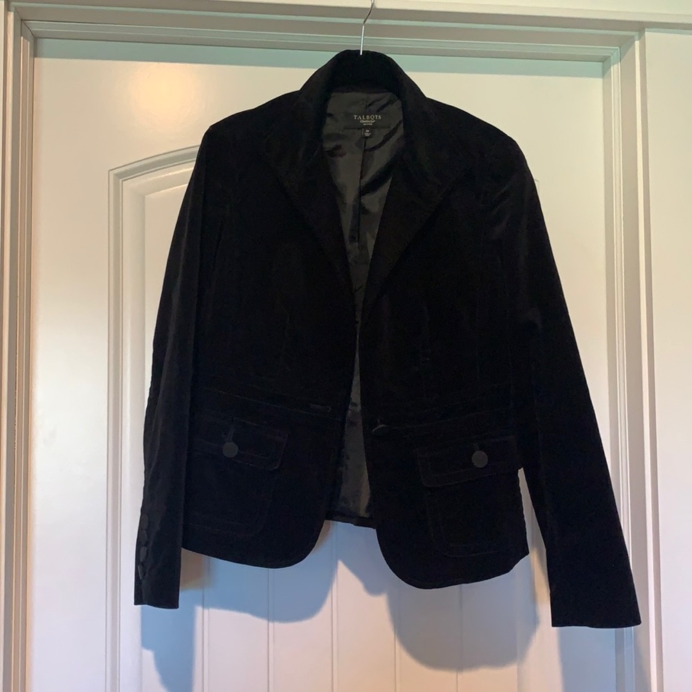 Talbots Black Velvet Blazer